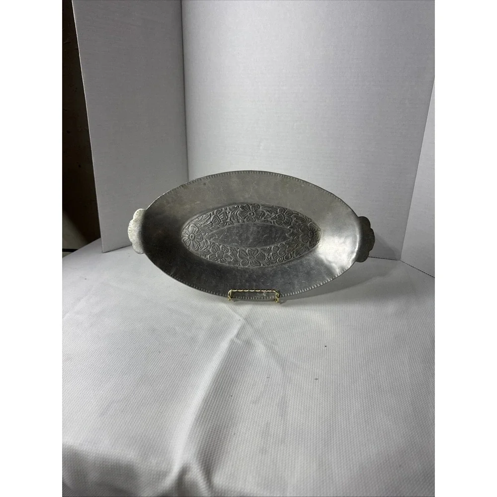 Hand Forged‎ Steel Serving Dish With Flowers